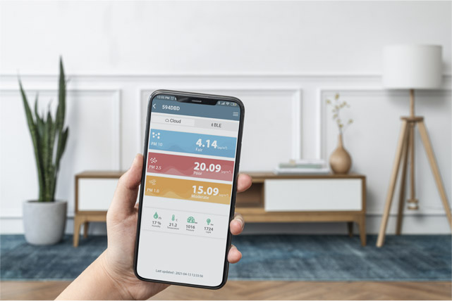 HibouAir Spaces mobile app for Cisco Spaces indoor air quality data
